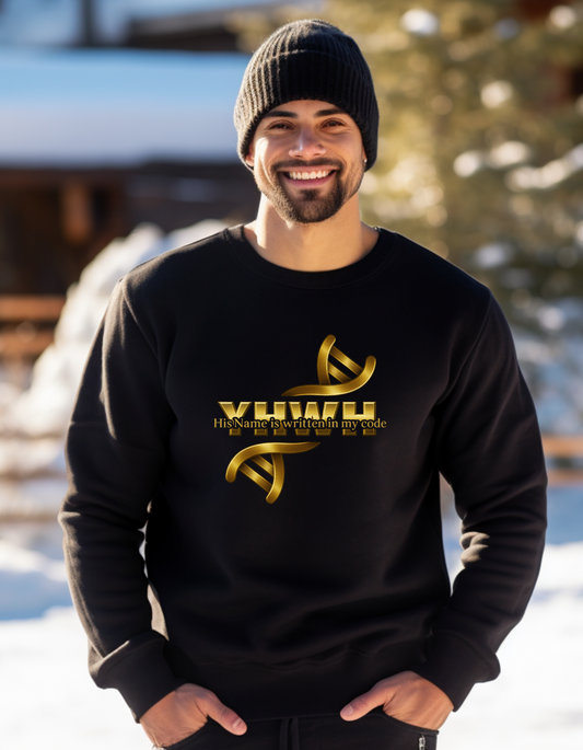 YHWH – His Name Is Written in My Code | Christian DNA Design Tee